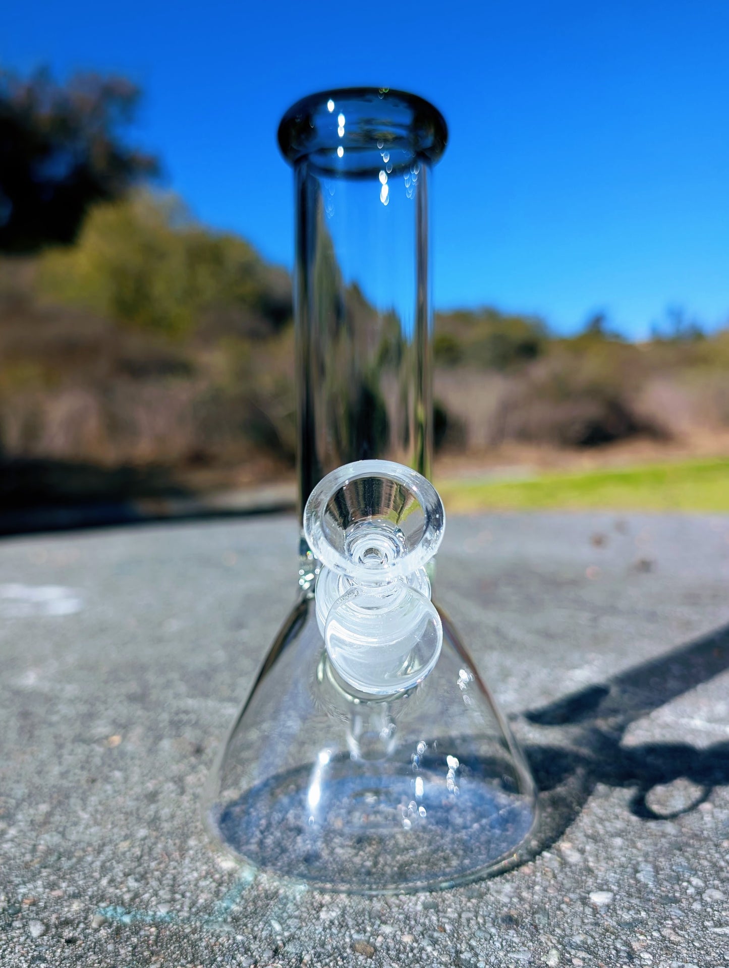 8" Classic Black Beaker Premium Quality Glass Bong