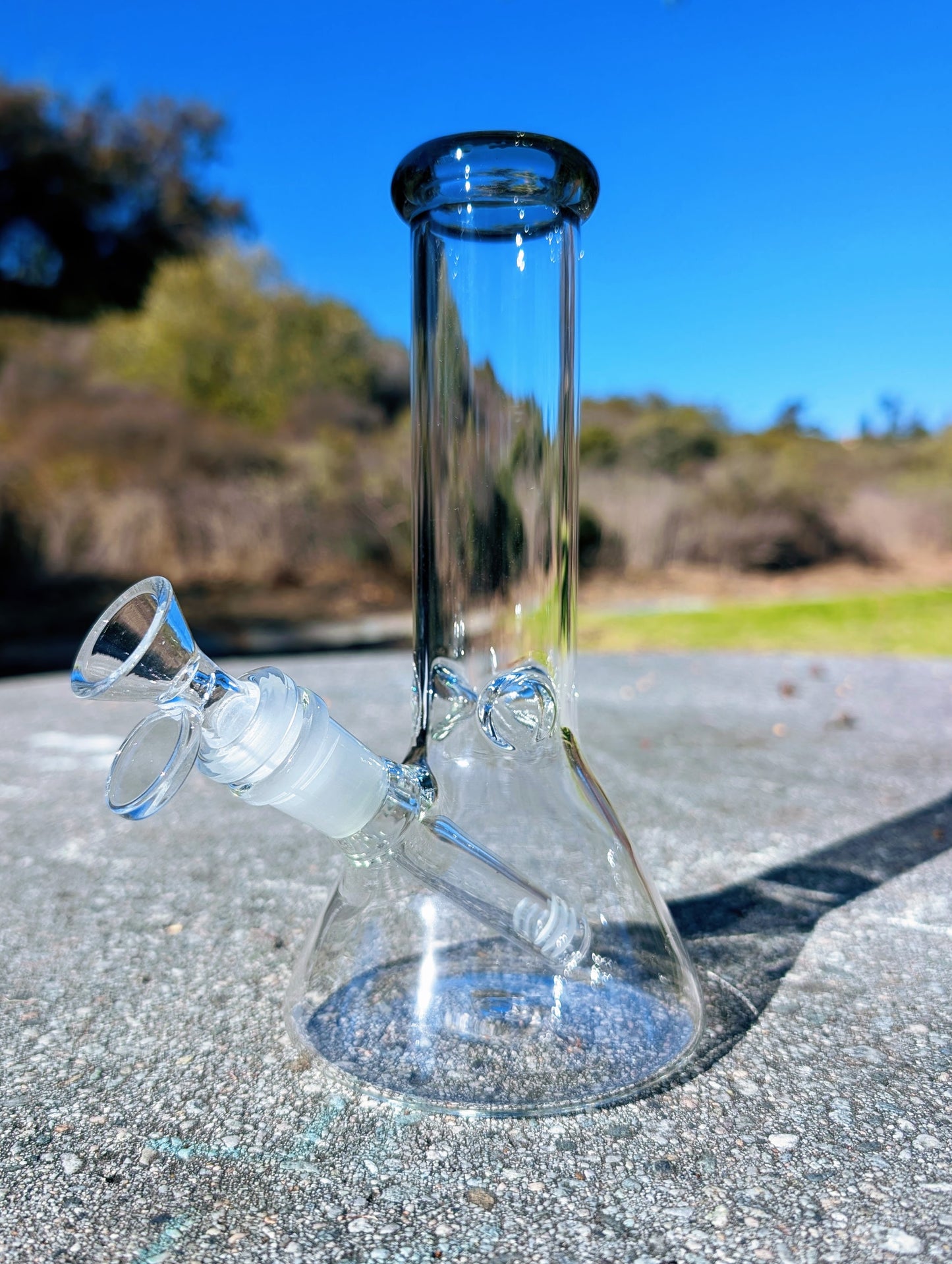 8" Classic Black Beaker Premium Quality Glass Bong