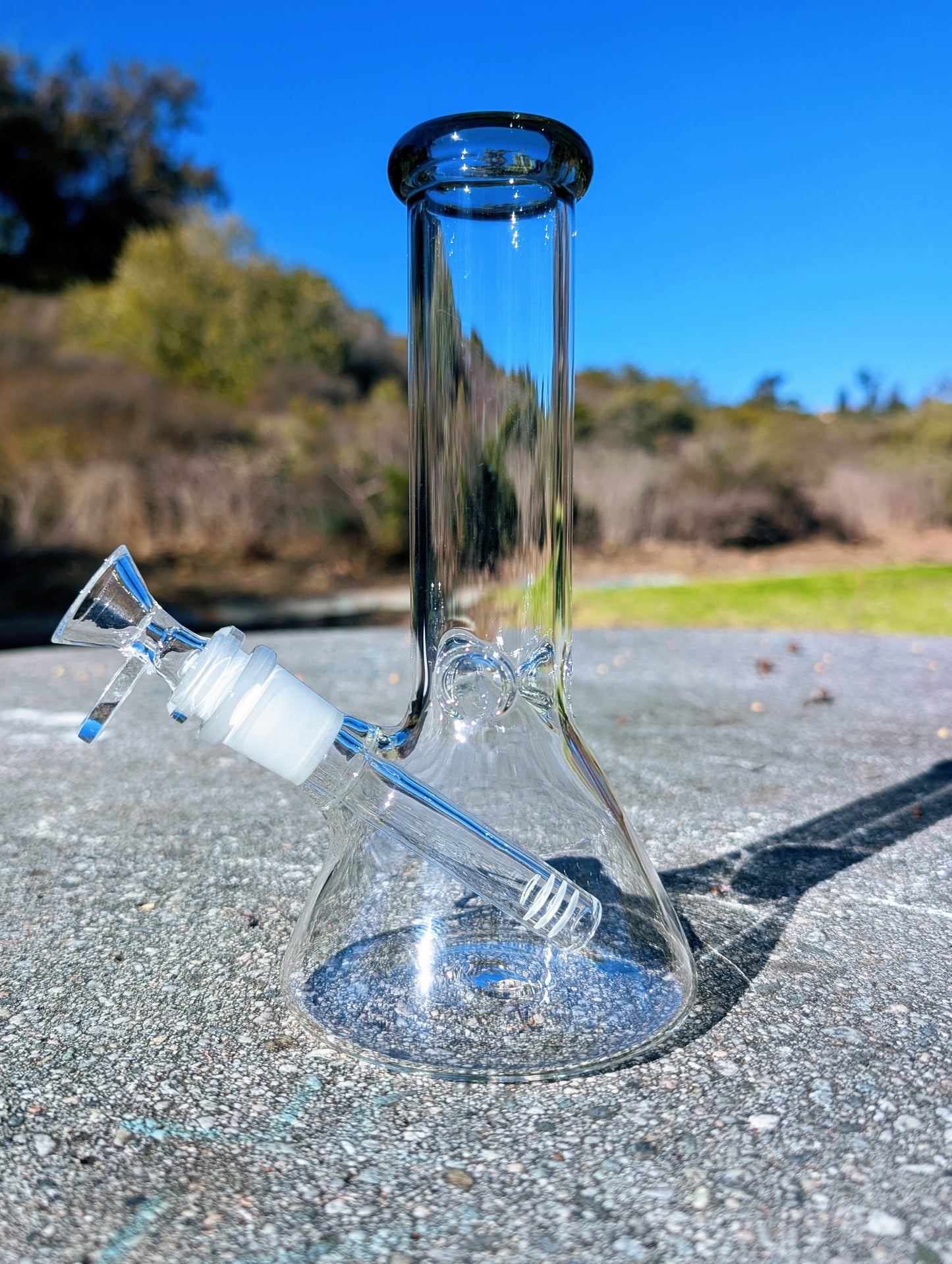 8" Classic Black Beaker Premium Quality Glass Bong