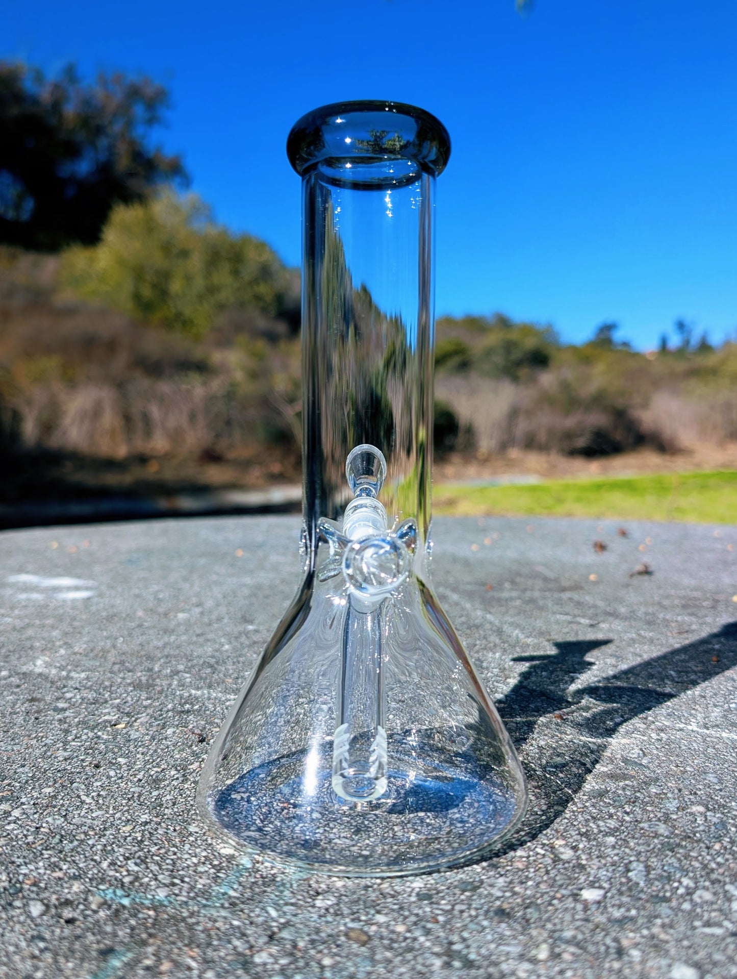 8" Classic Black Beaker Premium Quality Glass Bong