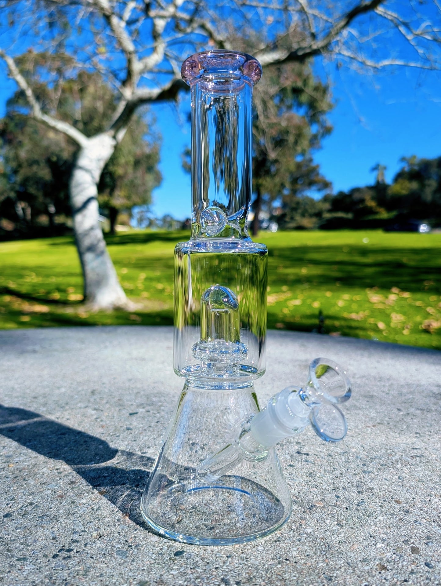 11" Pink Matrix Perc Beaker Premium Quality Glass Bong