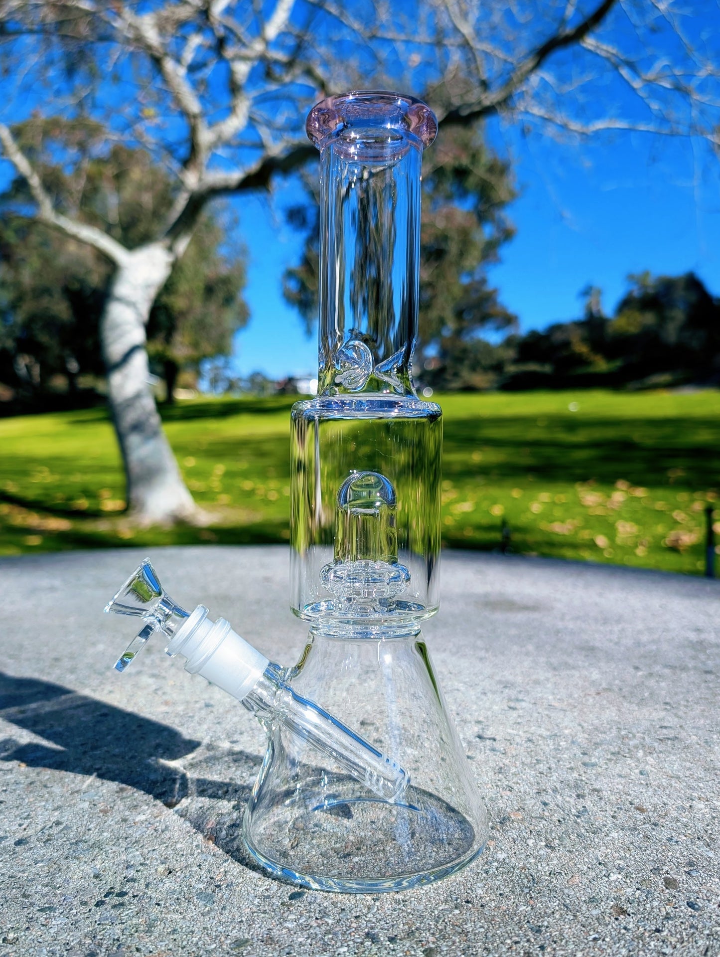 11" Pink Matrix Perc Beaker Premium Quality Glass Bong