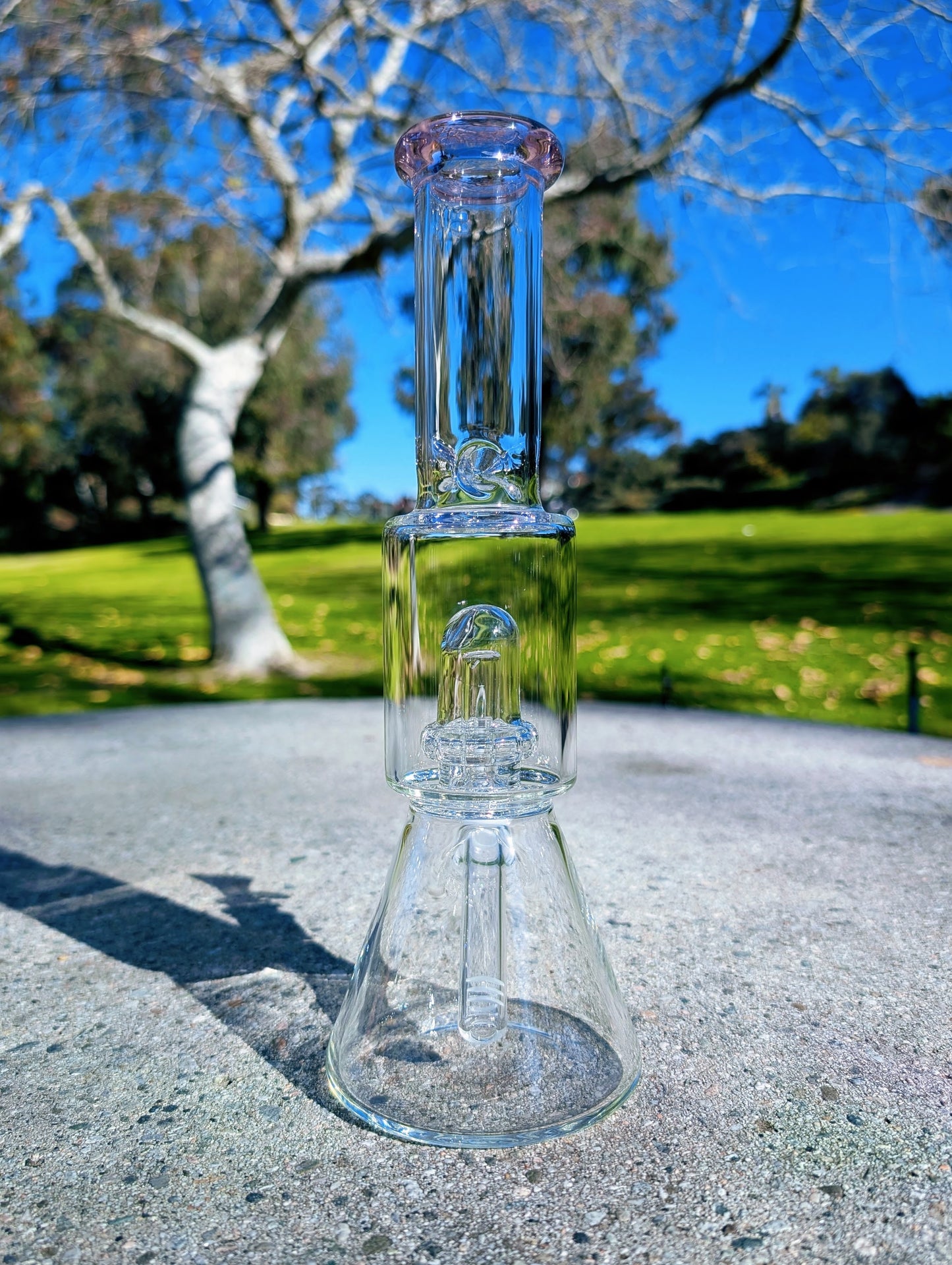 11" Pink Matrix Perc Beaker Premium Quality Glass Bong