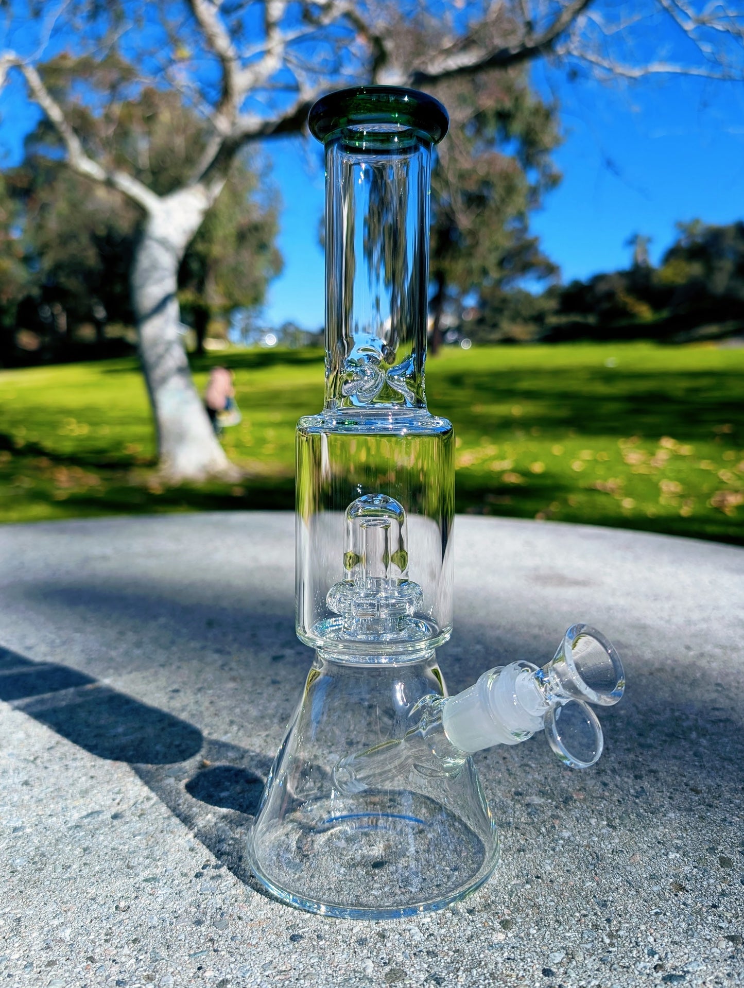11" Green Matrix Perc Beaker Premium Quality Glass Bong
