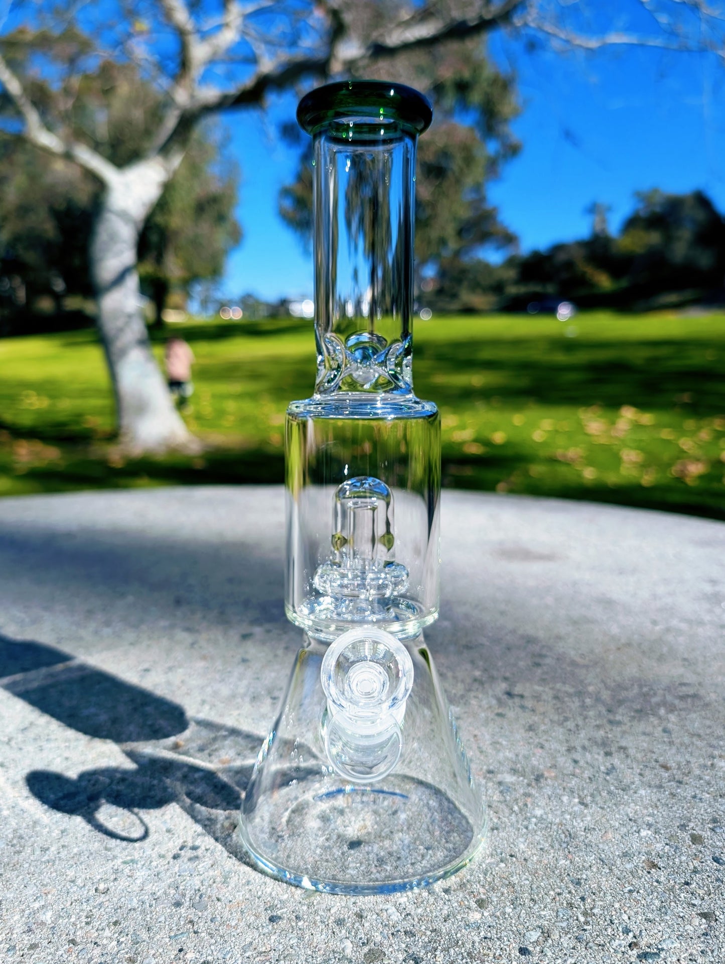 11" Green Matrix Perc Beaker Premium Quality Glass Bong