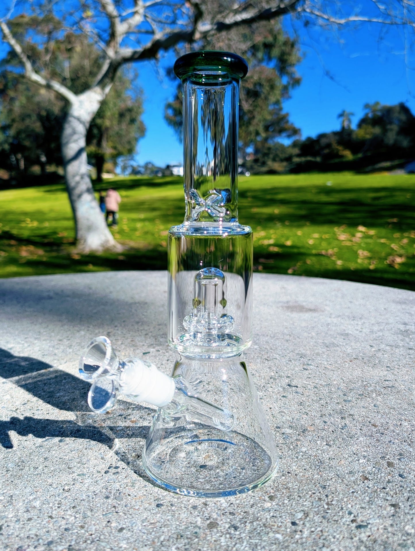 11" Green Matrix Perc Beaker Premium Quality Glass Bong