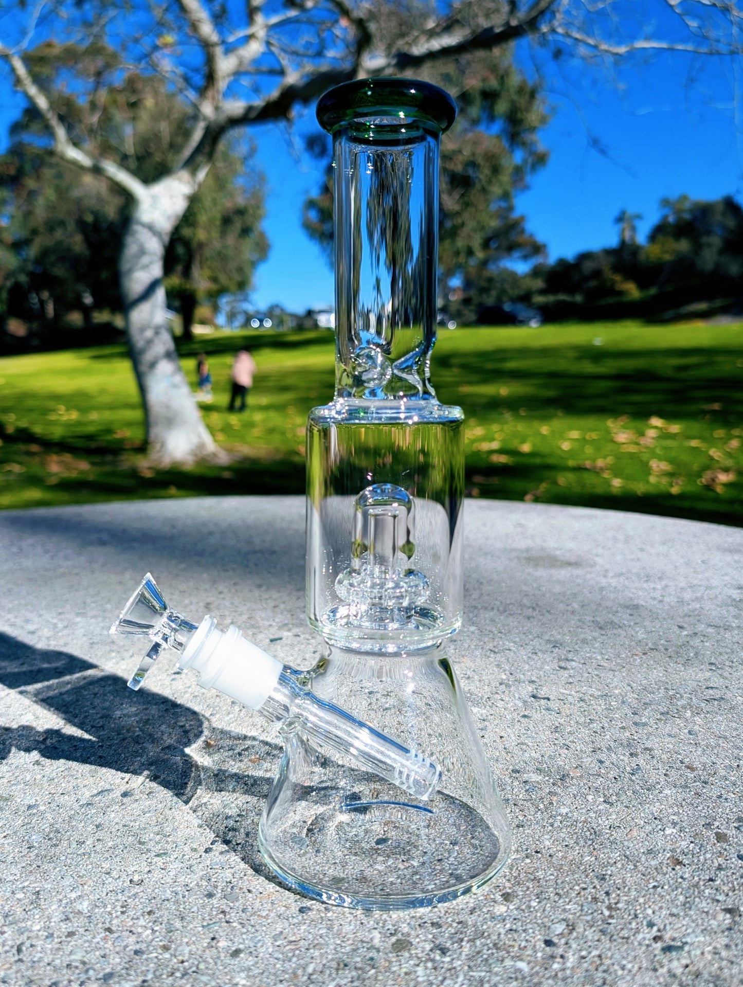 11" Green Matrix Perc Beaker Premium Quality Glass Bong