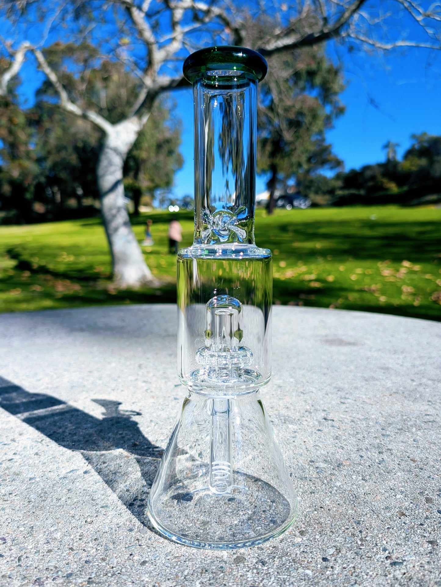 11" Green Matrix Perc Beaker Premium Quality Glass Bong