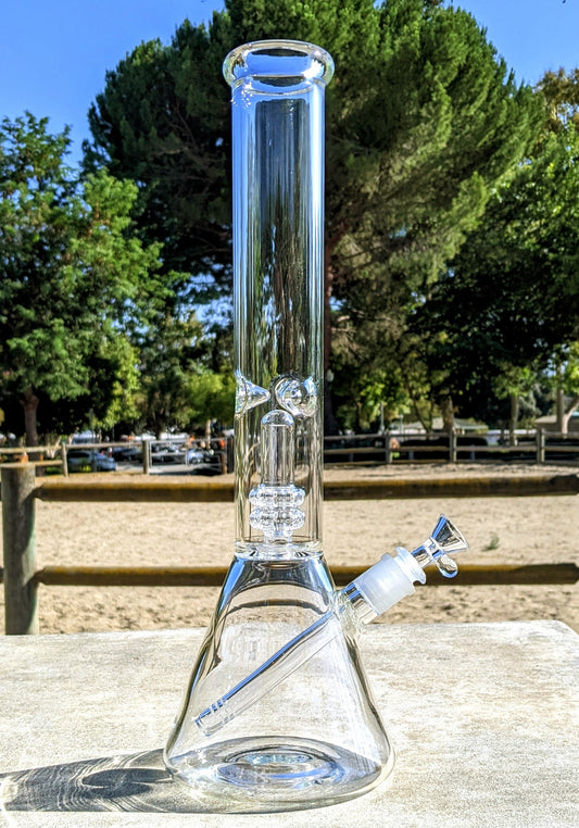 16" Heavy Duty Matrix Perc Beaker Glass Bong