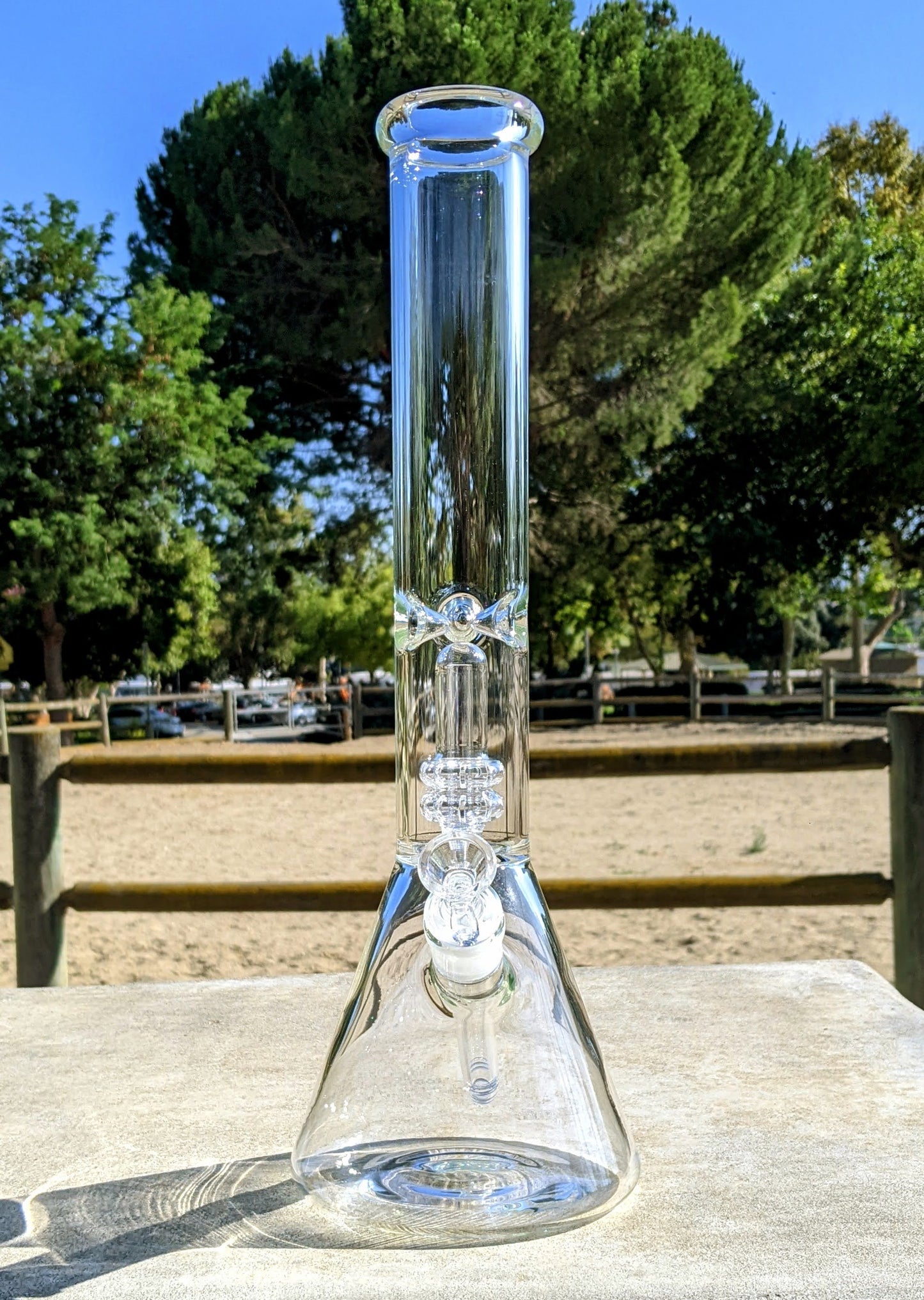 16" Heavy Duty Matrix Perc Beaker Glass Bong