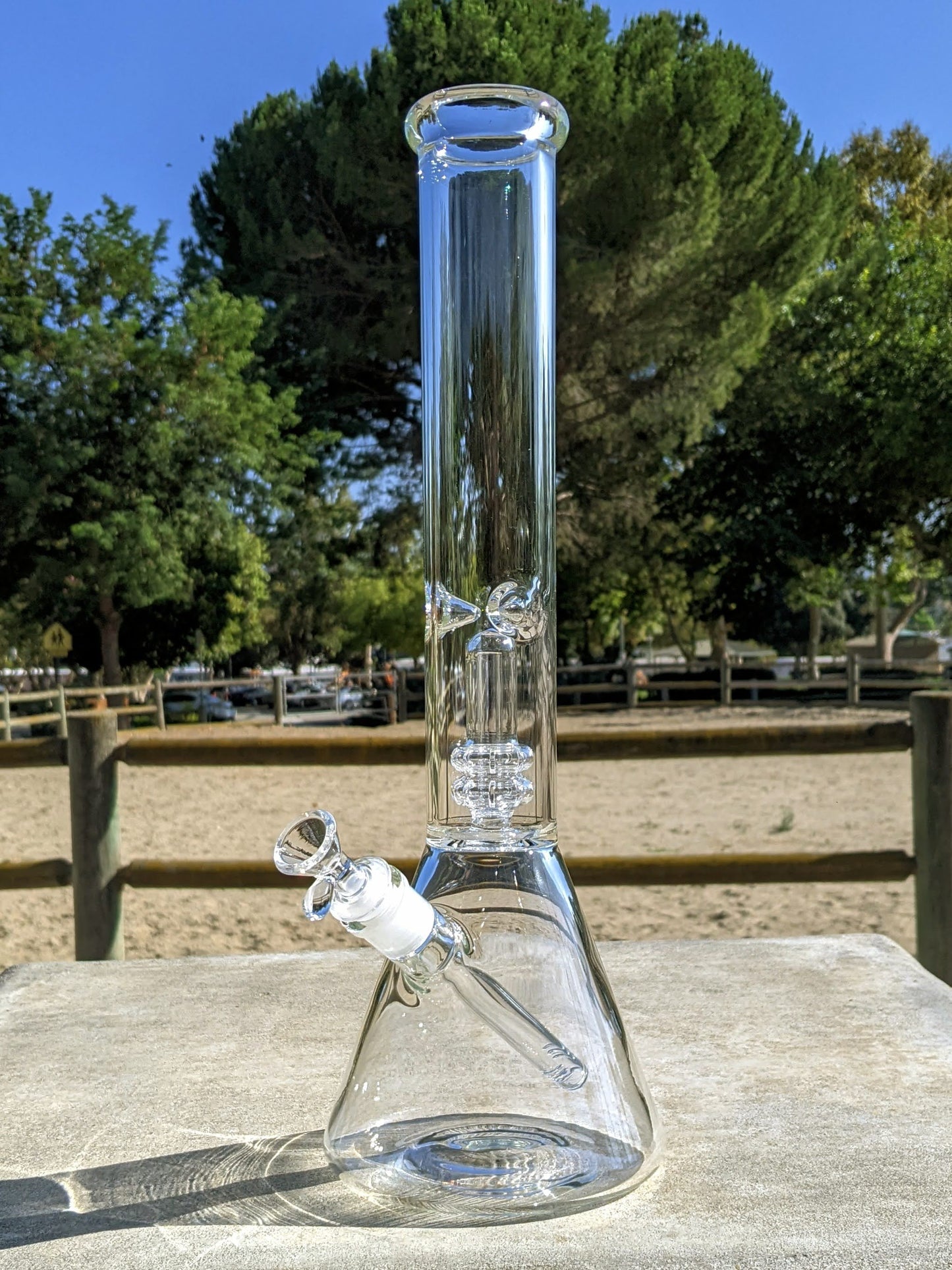 16" Heavy Duty Matrix Perc Beaker Glass Bong