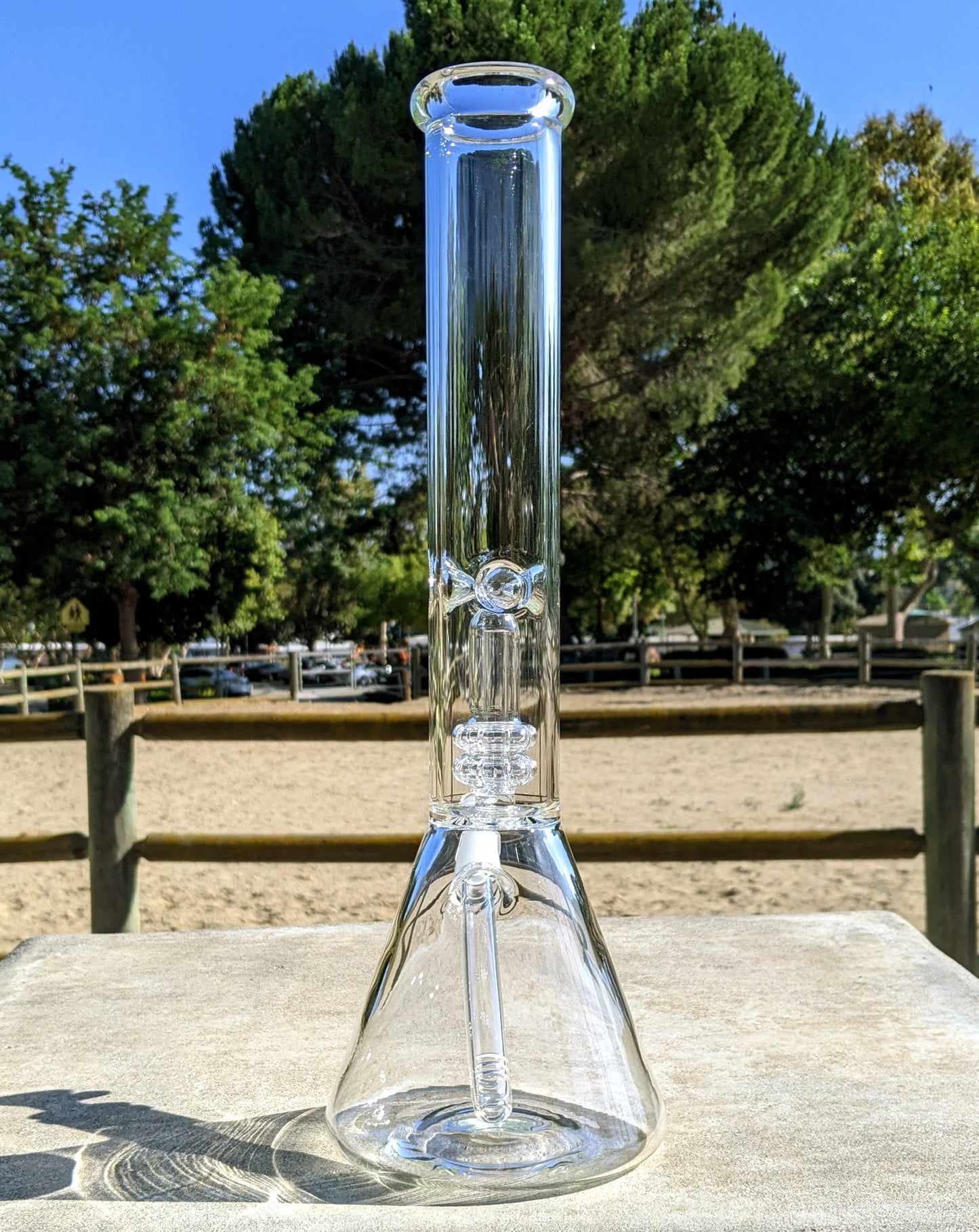 16" Heavy Duty Matrix Perc Beaker Glass Bong
