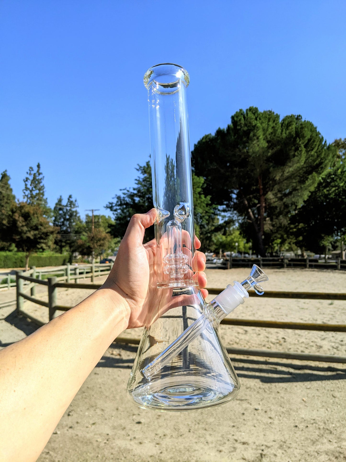 16" Heavy Duty Matrix Perc Beaker Glass Bong