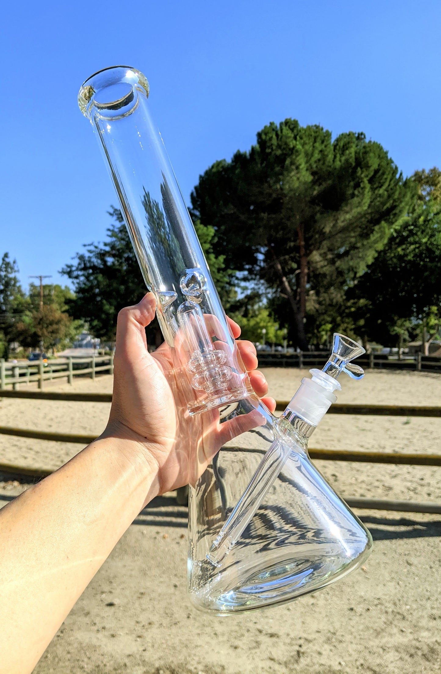 16" Heavy Duty Matrix Perc Beaker Glass Bong