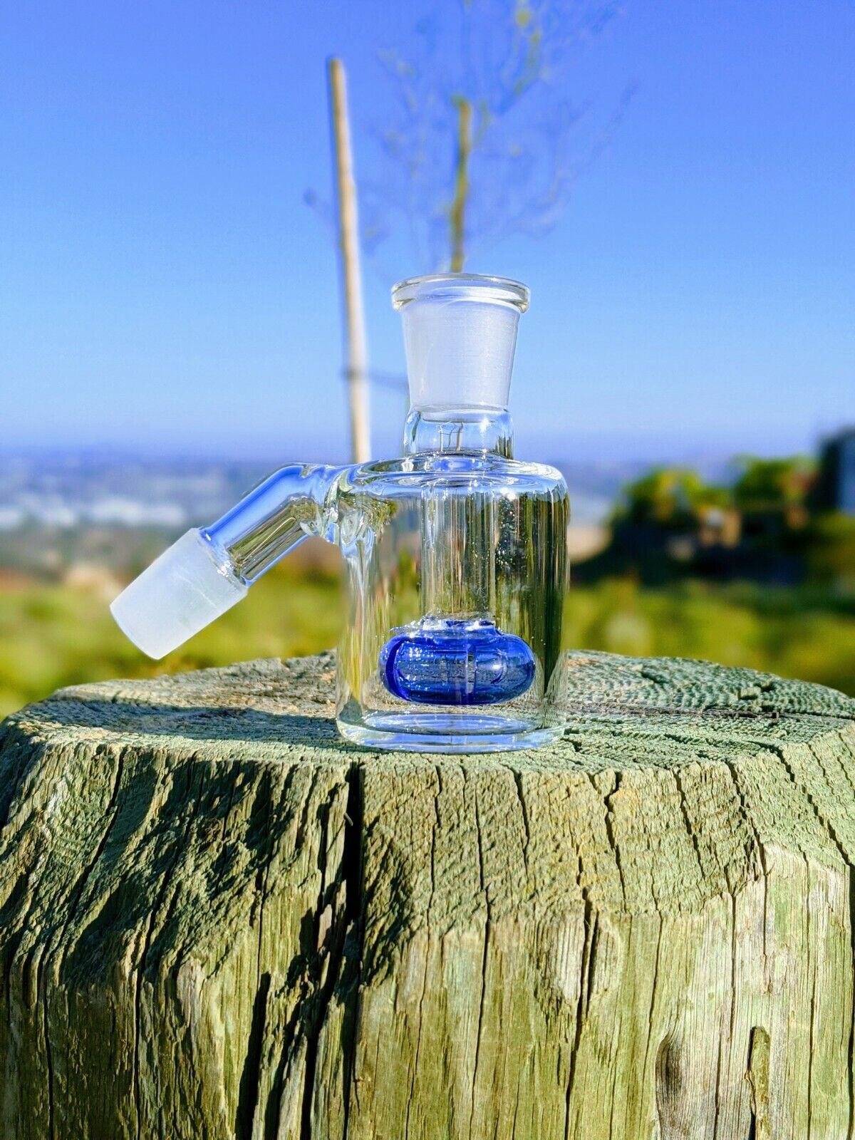 3" 14mm 45° Blue Mini Ash Catcher