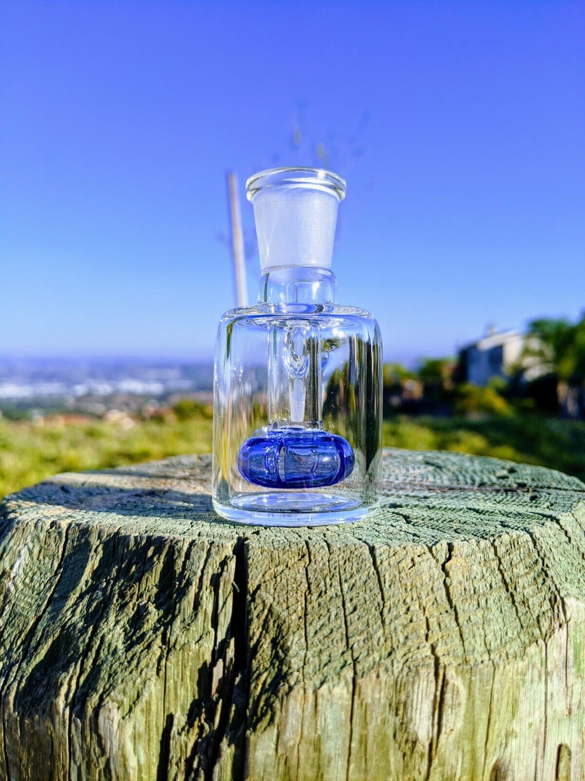 3" 14mm 45° Blue Mini Ash Catcher