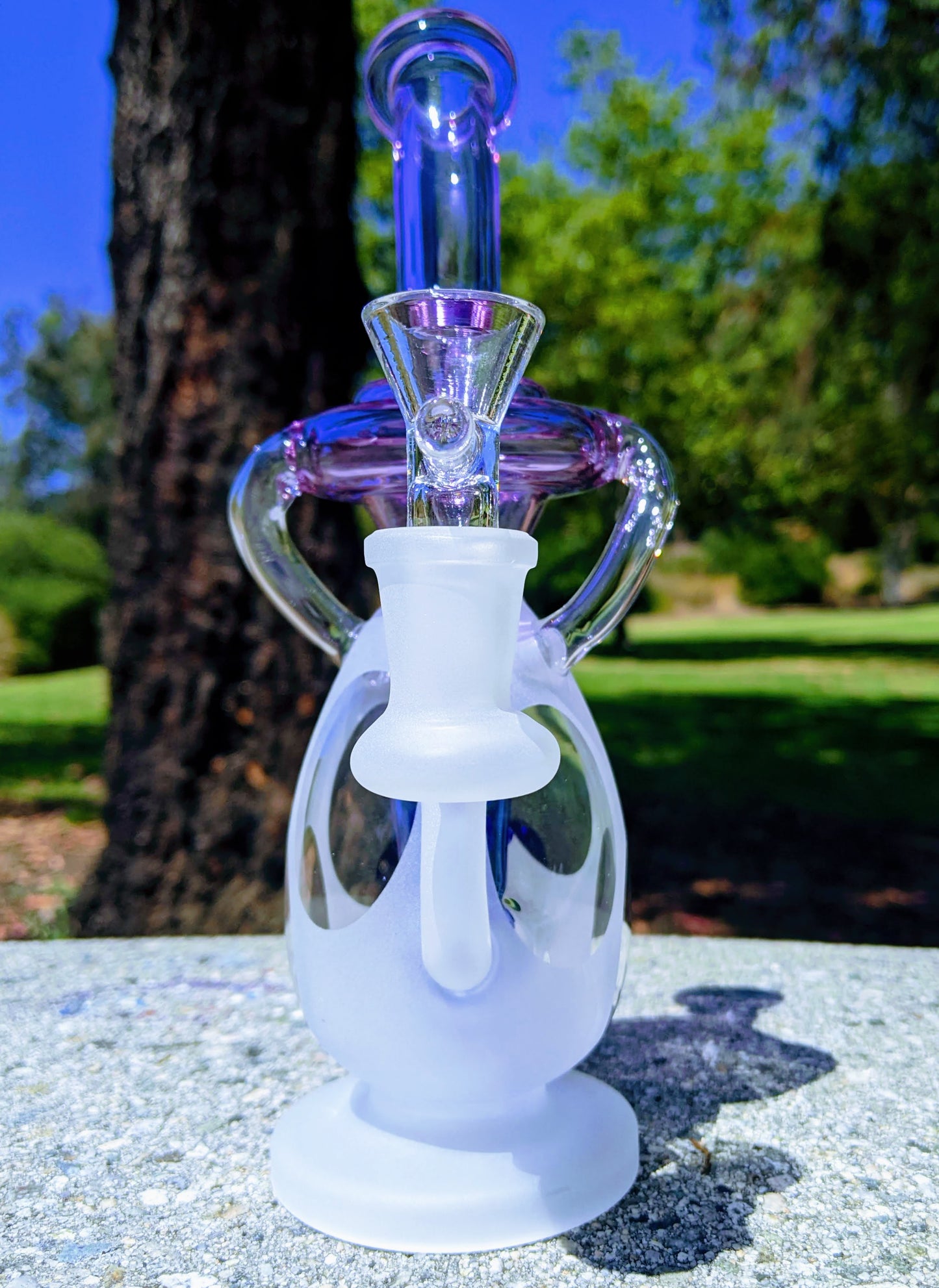 9" Blue Sand Blasted Dino Egg Recycler