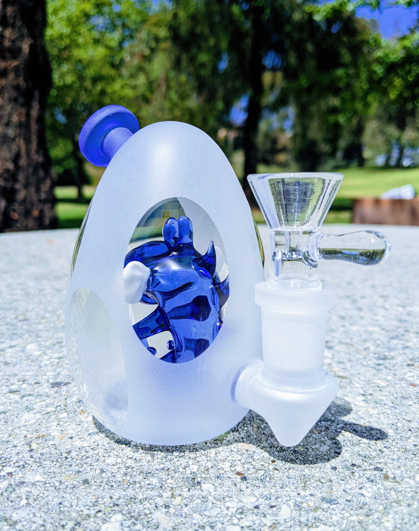 4.5" Blue Frosted Baby Dino Egg Rig