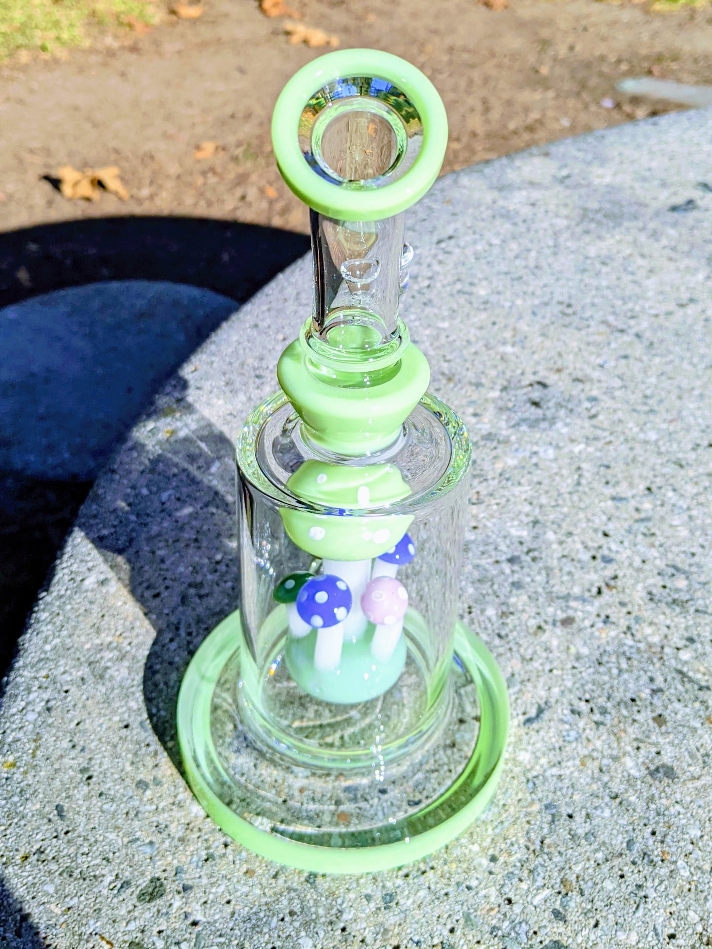 9" Mint Thick Heavy Mushroom Perc Rig