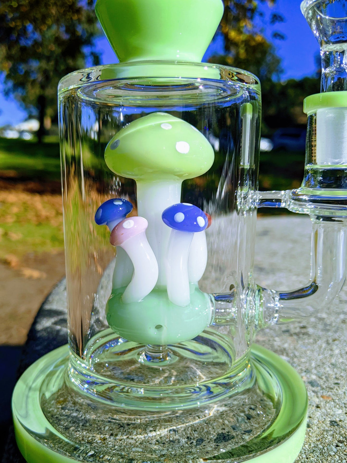 9" Mint Thick Heavy Mushroom Perc Rig