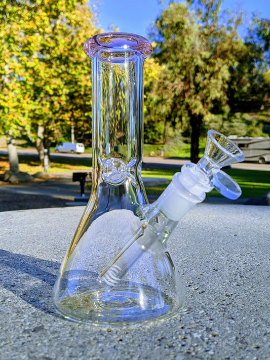 8" Classic Pink Beaker Premium Quality Glass Bong