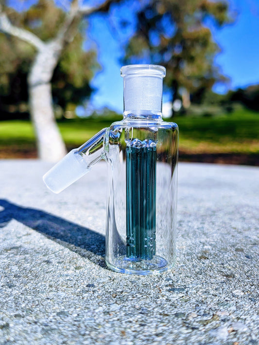 4" 14mm 45° Teal Quad Tree Perc Ash Catcher