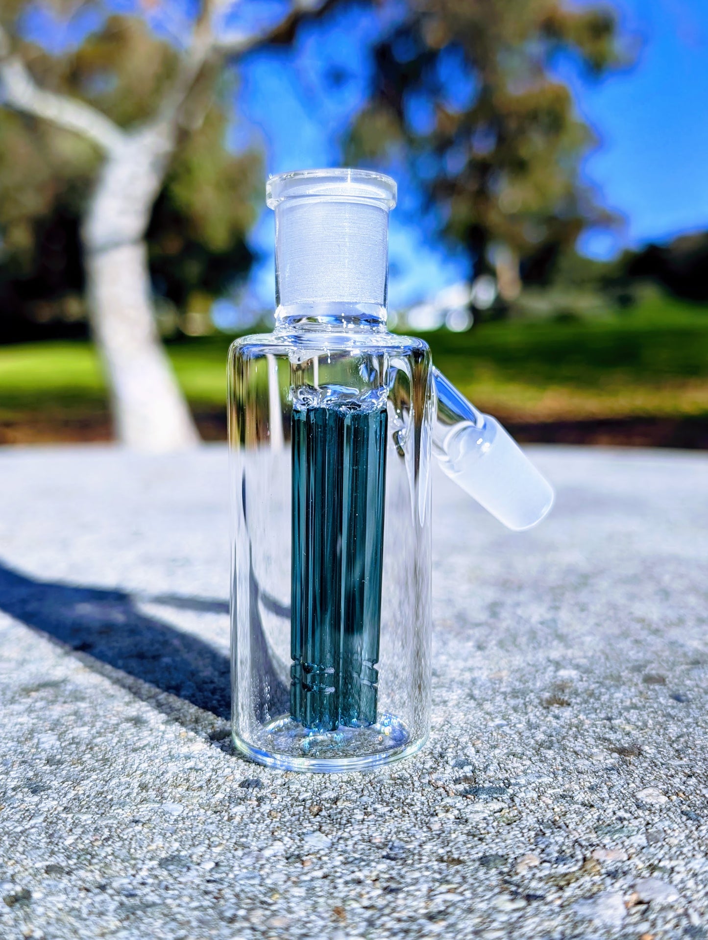 4" 14mm 45° Teal Quad Tree Perc Ash Catcher