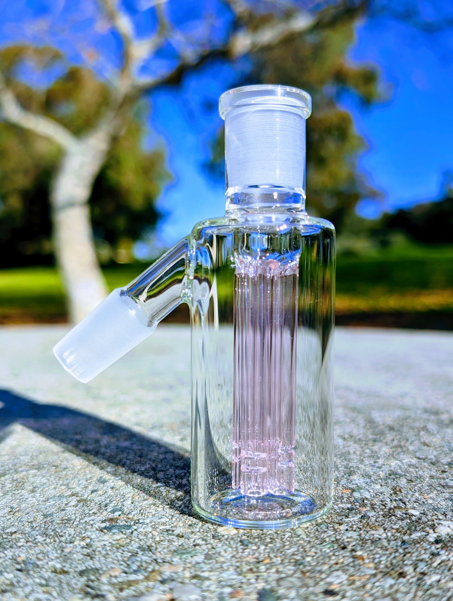 4" 14mm 45° Pink Quad Tree Perc Ash Catcher