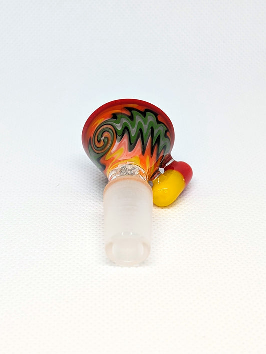 14mm Rasta Pill Handle Wig Wag Screen Bowl