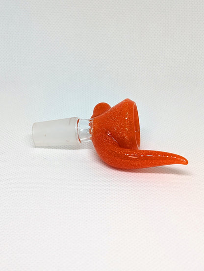 14mm Orange Crushed Opal Horned Screen Filter Bowl