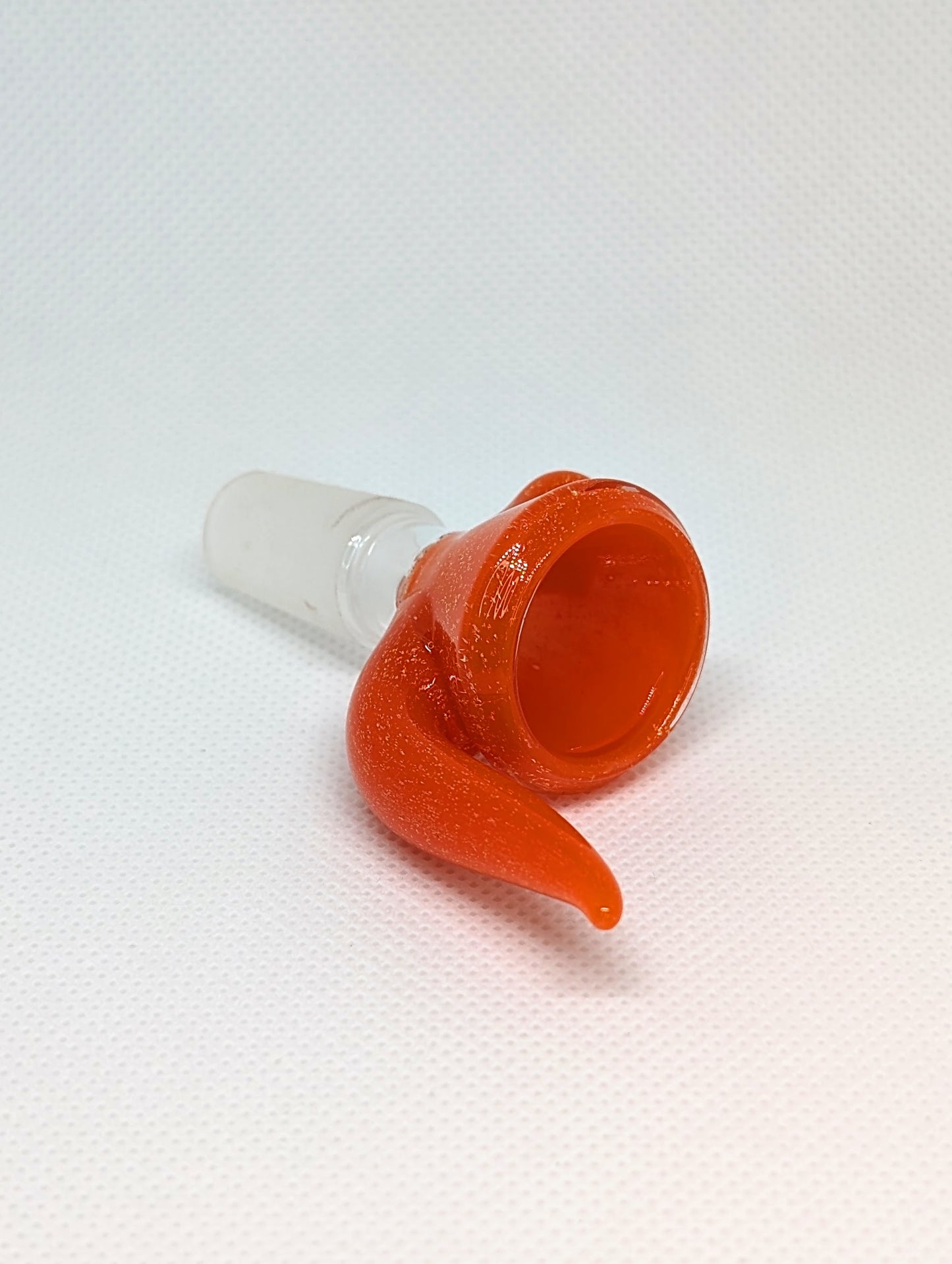 14mm Orange Crushed Opal Horned Screen Filter Bowl