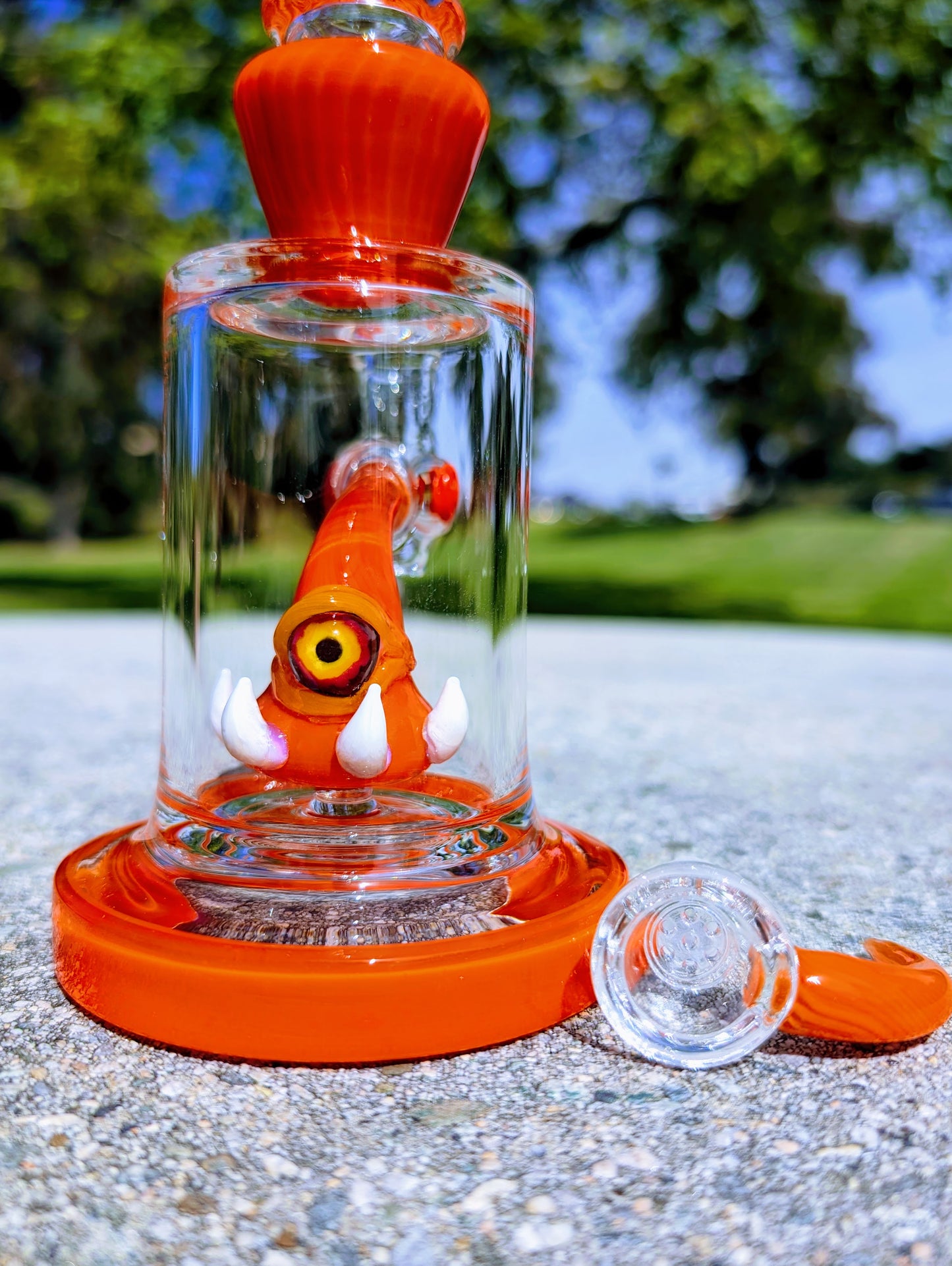 8" Tangerine Cyclops Rig & Matching Screen Filter Bowl