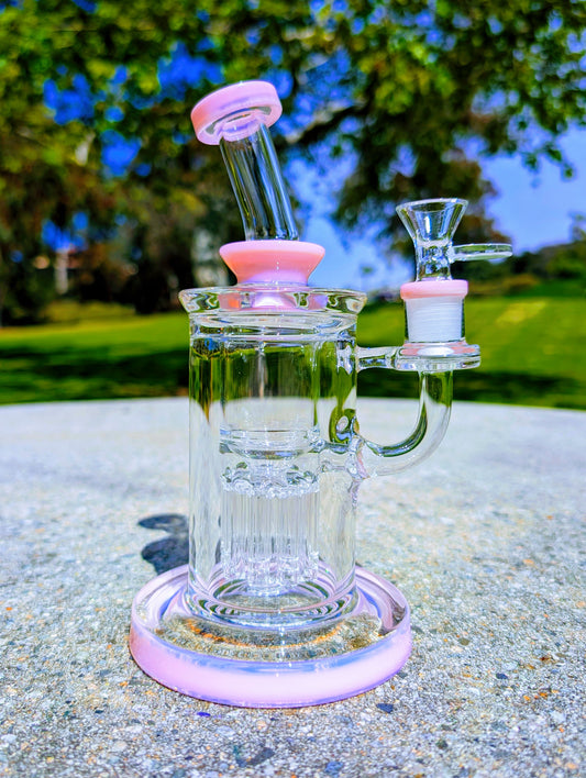 9" Thick & Heavy Pink Tree Perc Incycler Recycler