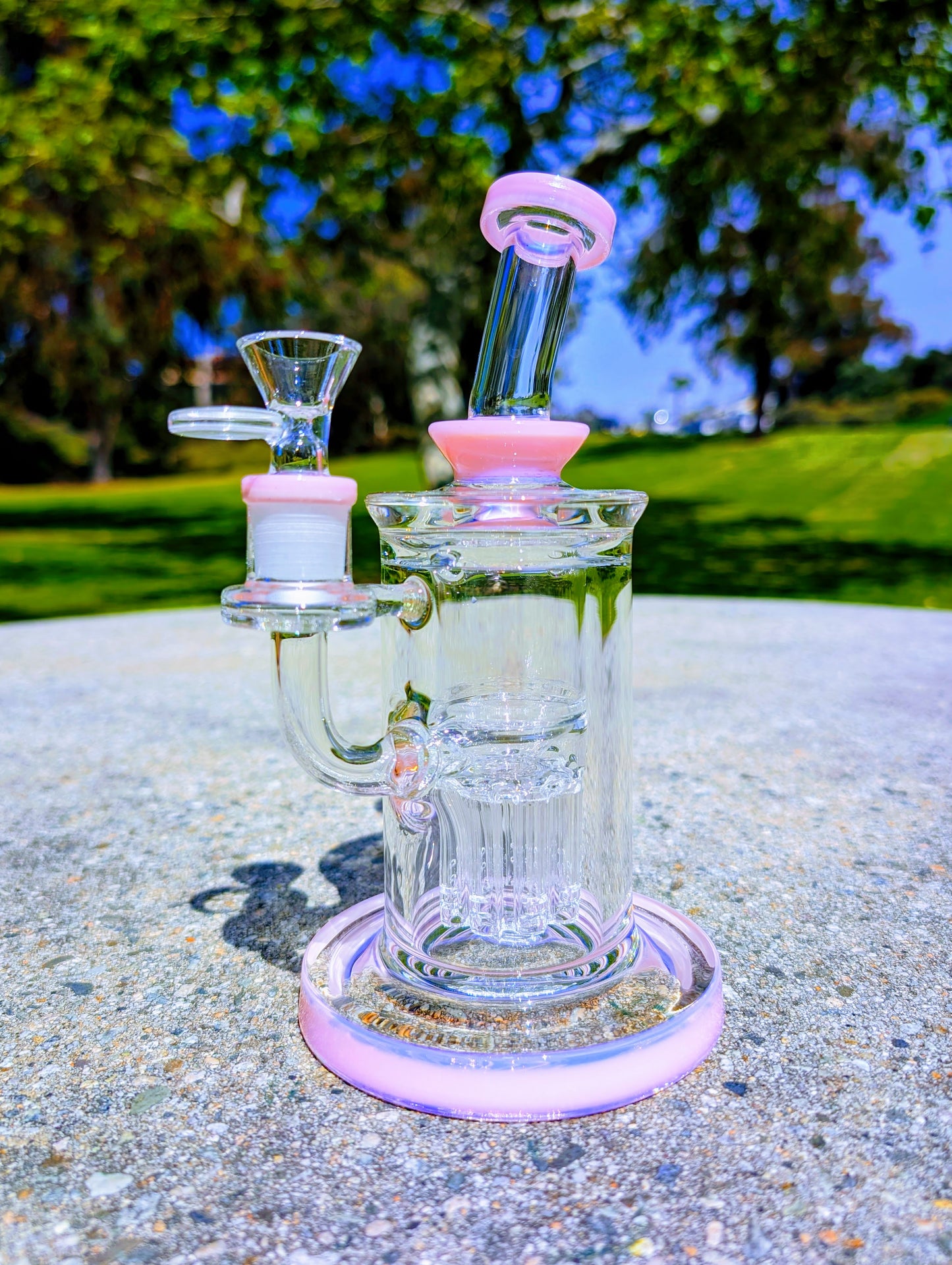 9" Thick & Heavy Pink Tree Perc Incycler Recycler