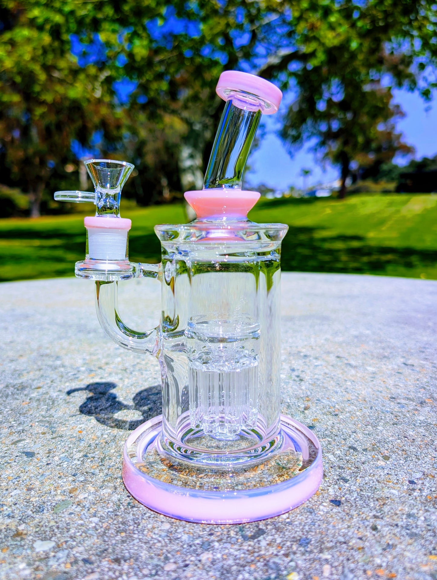 9" Thick & Heavy Pink Tree Perc Incycler Recycler