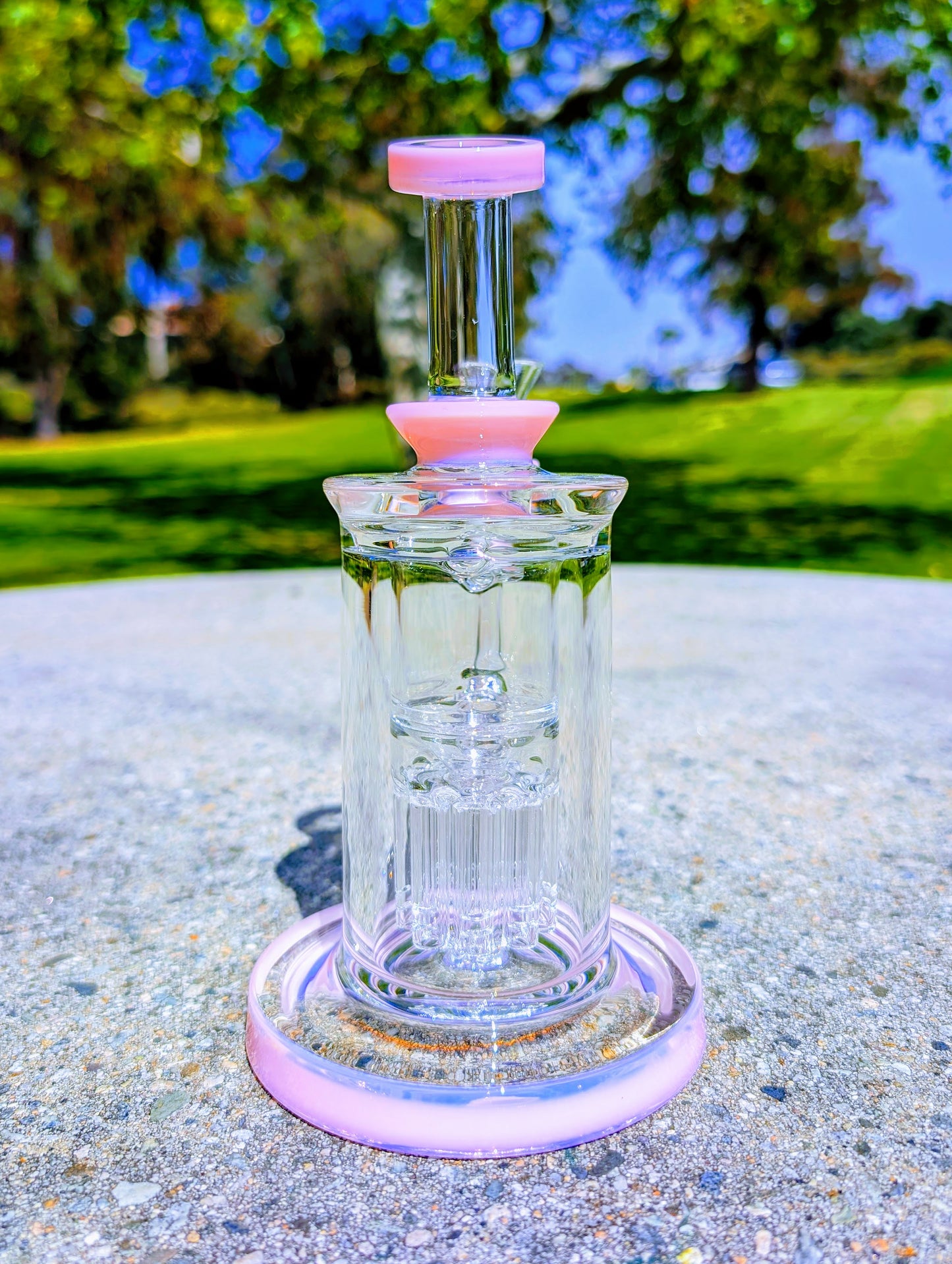 9" Thick & Heavy Pink Tree Perc Incycler Recycler
