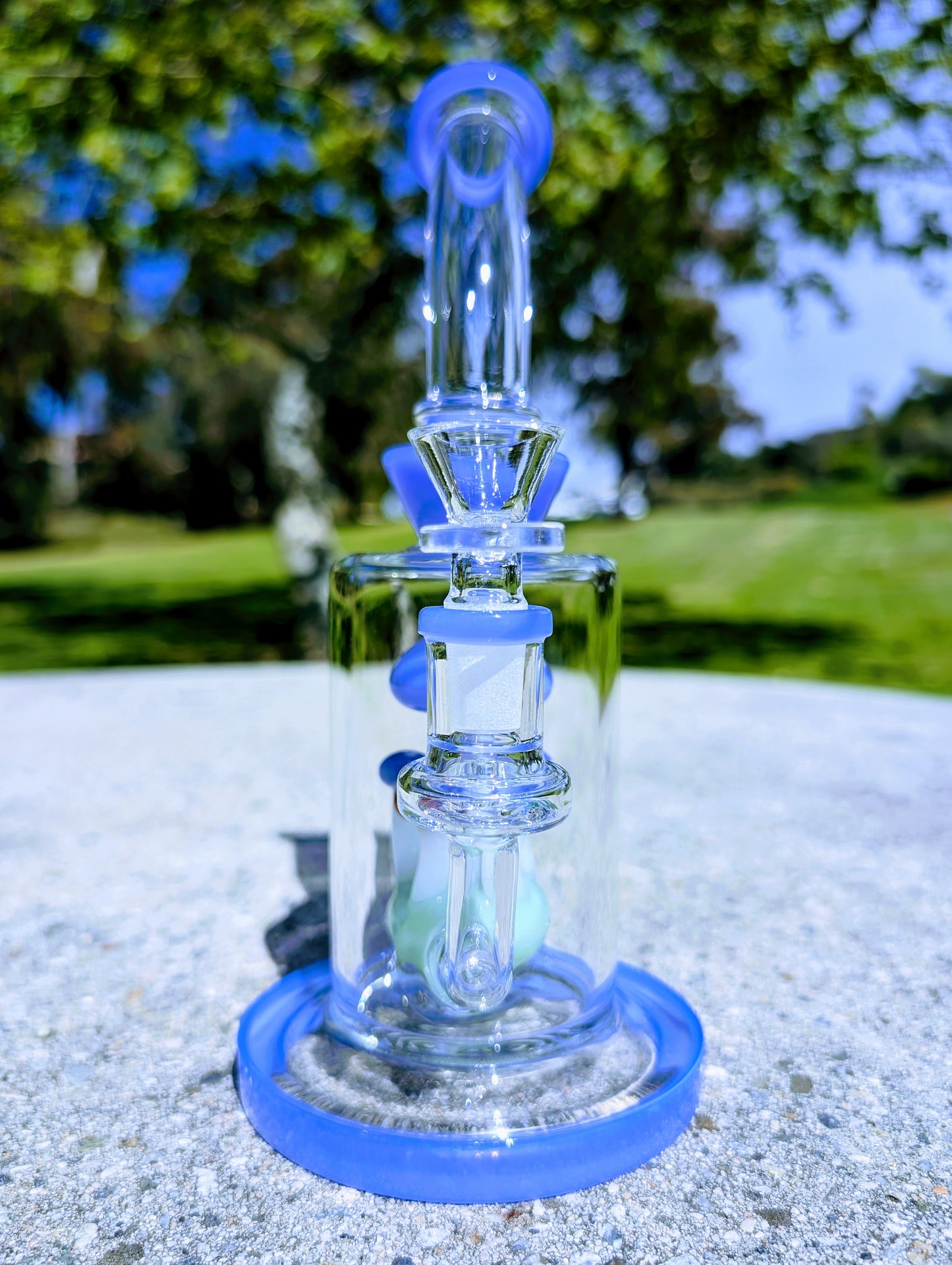 9" Blue Thick Heavy Mushroom Perc Rig