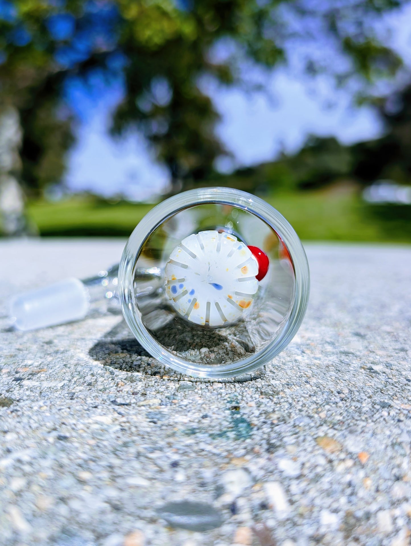 5" 14mm 45° Rainbow Mushroom Perc Ash Catcher