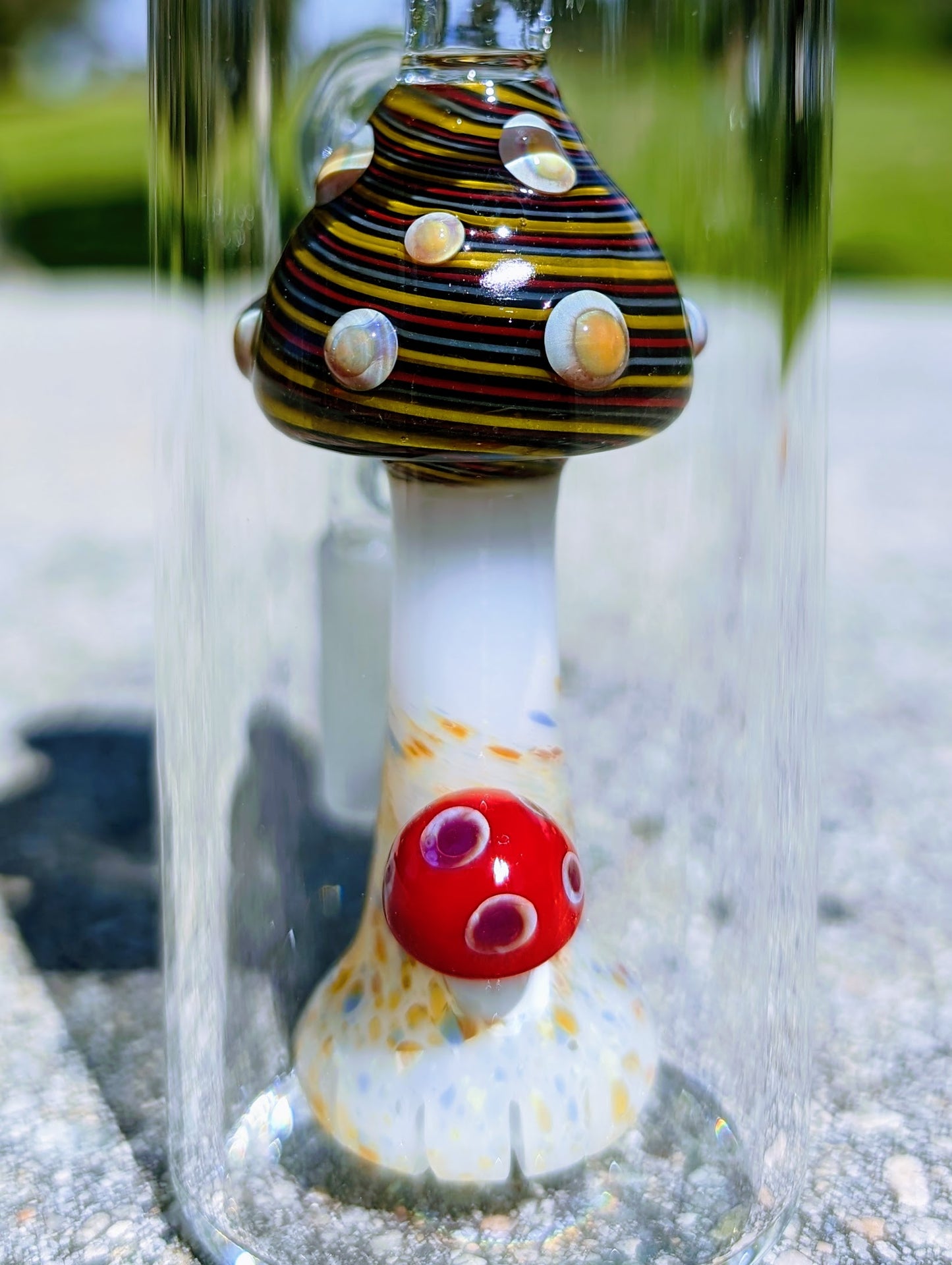 5" 14mm 90° Rainbow Mushroom Perc Ash Catcher