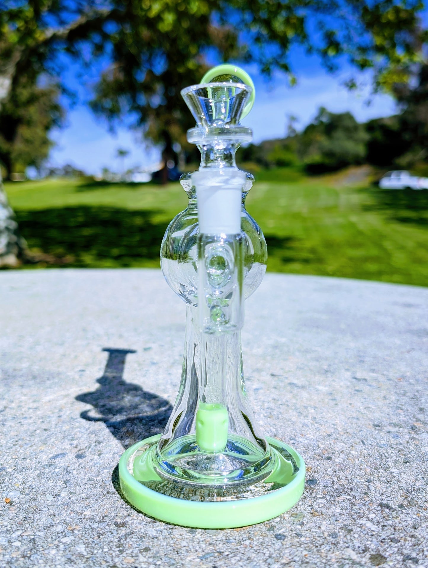 9" Green Bent Neck Bell Bottom Rig
