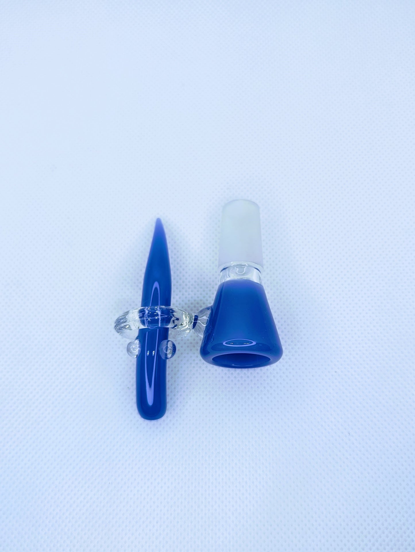 14mm Blue Screen Bowl Slide & Poker Cleaner Combo