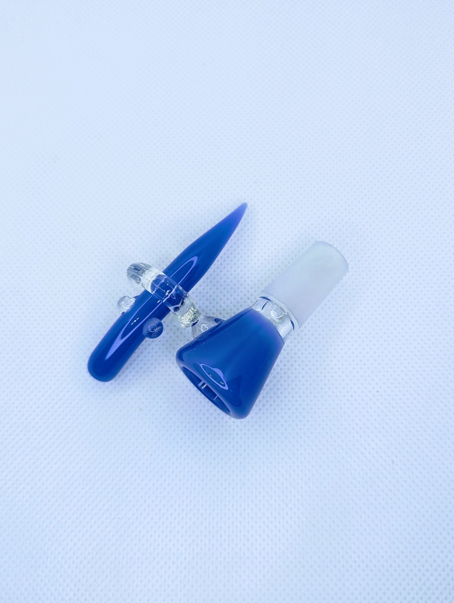 14mm Blue Screen Bowl Slide & Poker Cleaner Combo