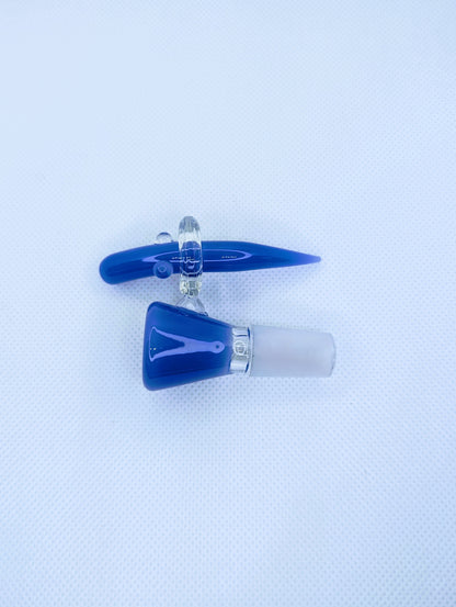 14mm Blue Screen Bowl Slide & Poker Cleaner Combo