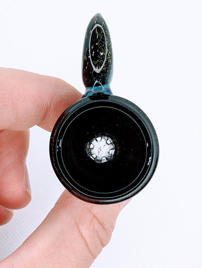 14mm Crescent Moon Crushed Opal Filter Screen Bowl Slide