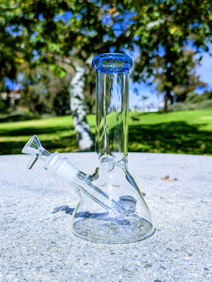 8" Classic Blue Beaker Premium Quality Glass Bong