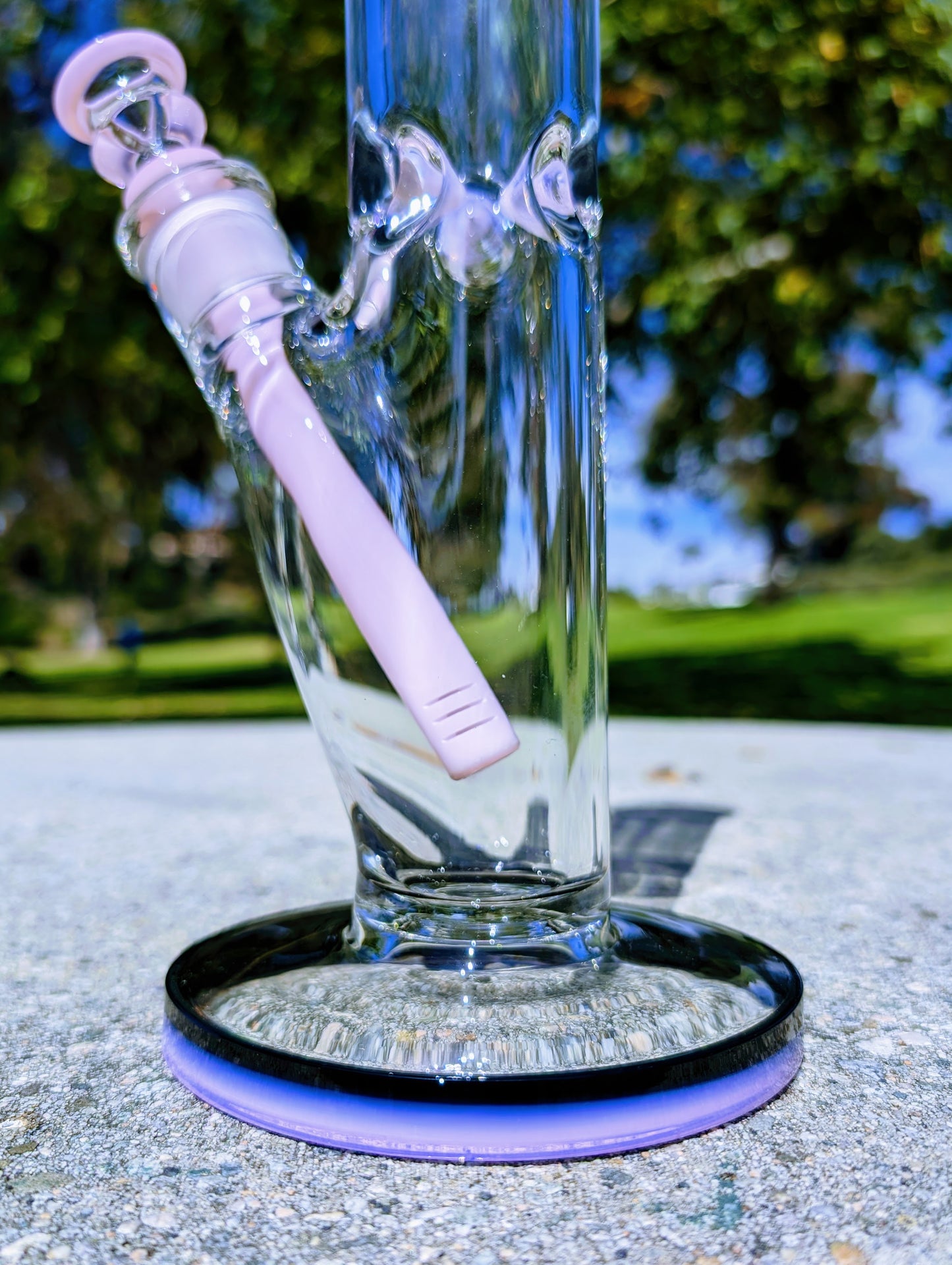 14" 9mm Pink & Black Heavy Straight Shooter Bong