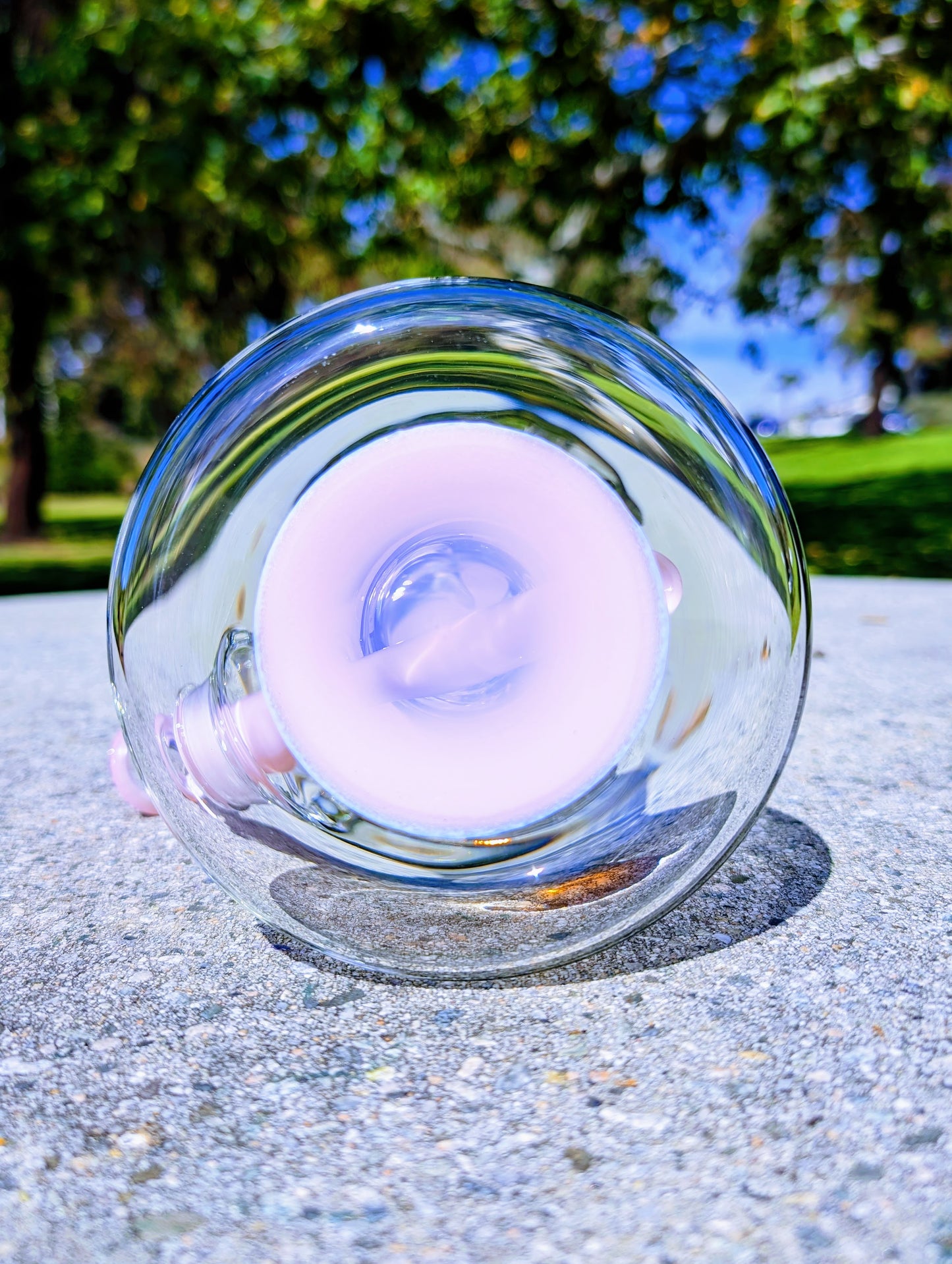 14" 9mm Pink & Black Heavy Glass Beaker Bong