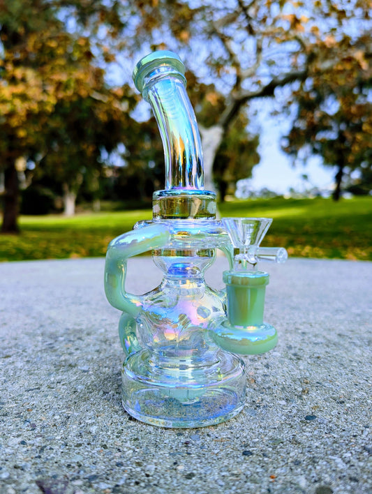 8" Green Rainbow Matrix Recycler Rig