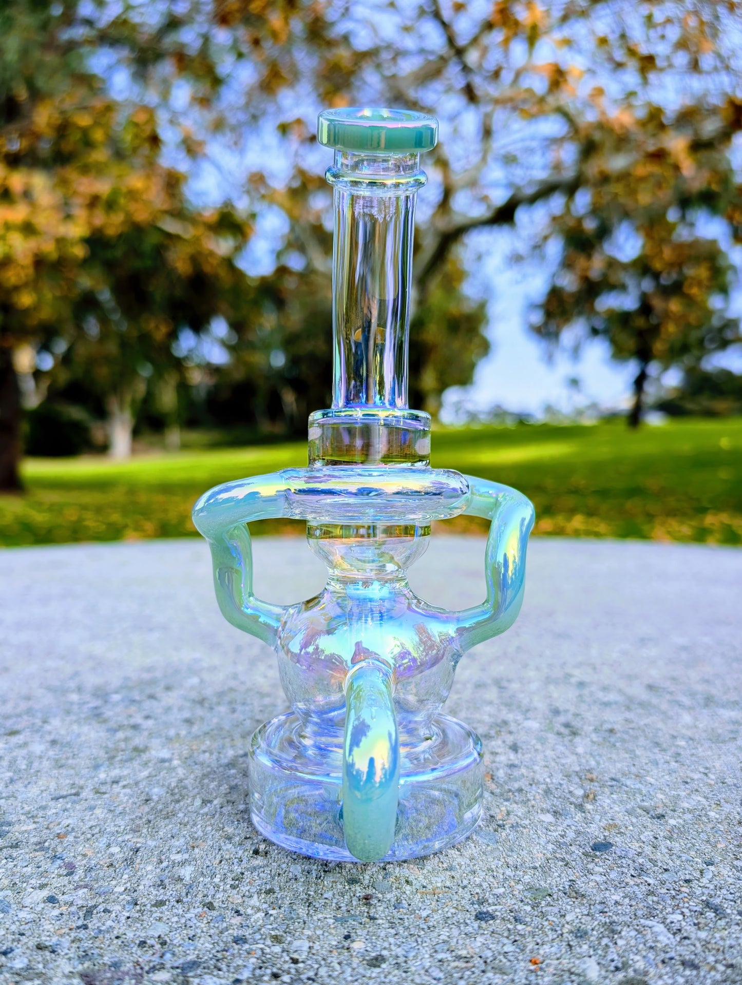 8" Green Rainbow Matrix Recycler Rig
