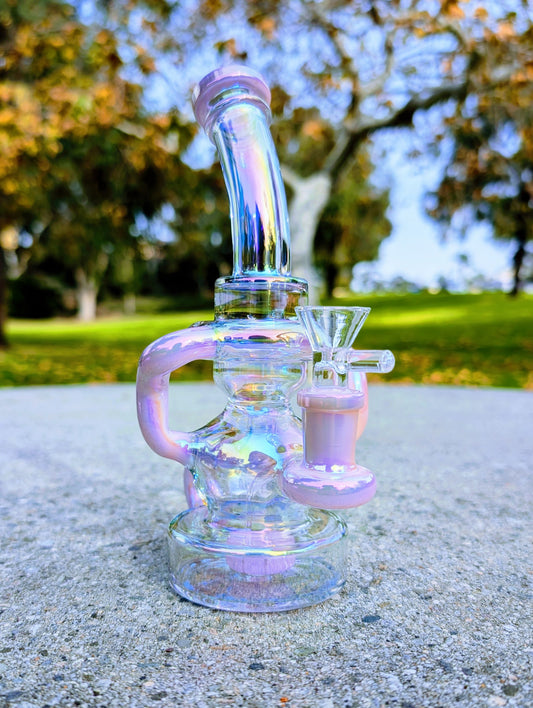 8" Pink Rainbow Matrix Recycler Rig